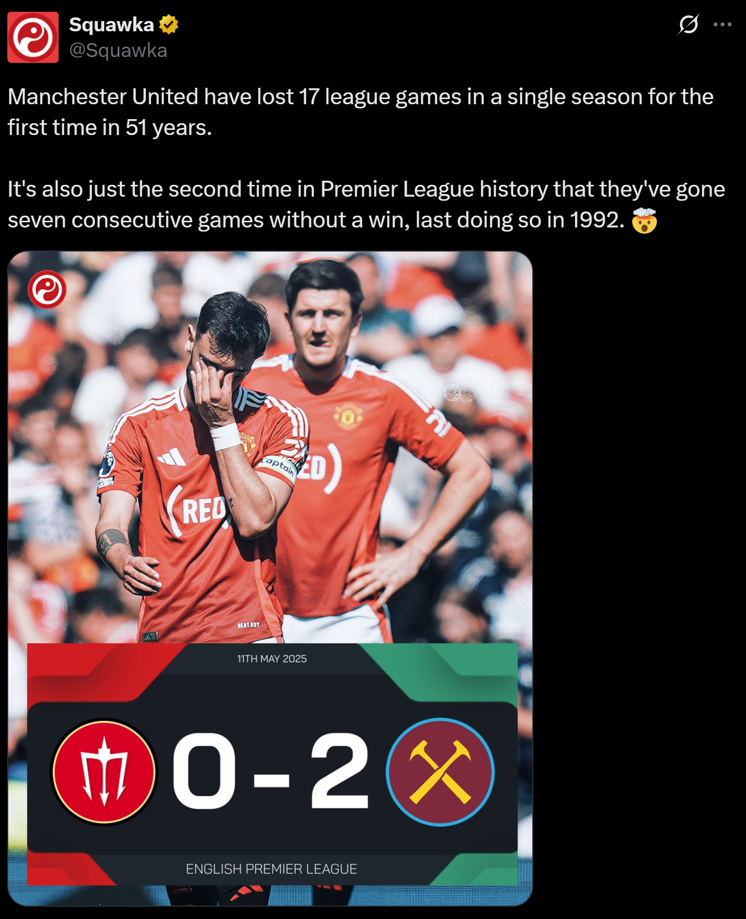 Manchester United lost a little bit this time