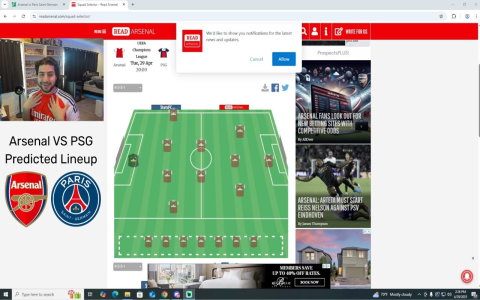 Arsenal lineups vs PSG tonight revealed? Check starters and subs for match!
